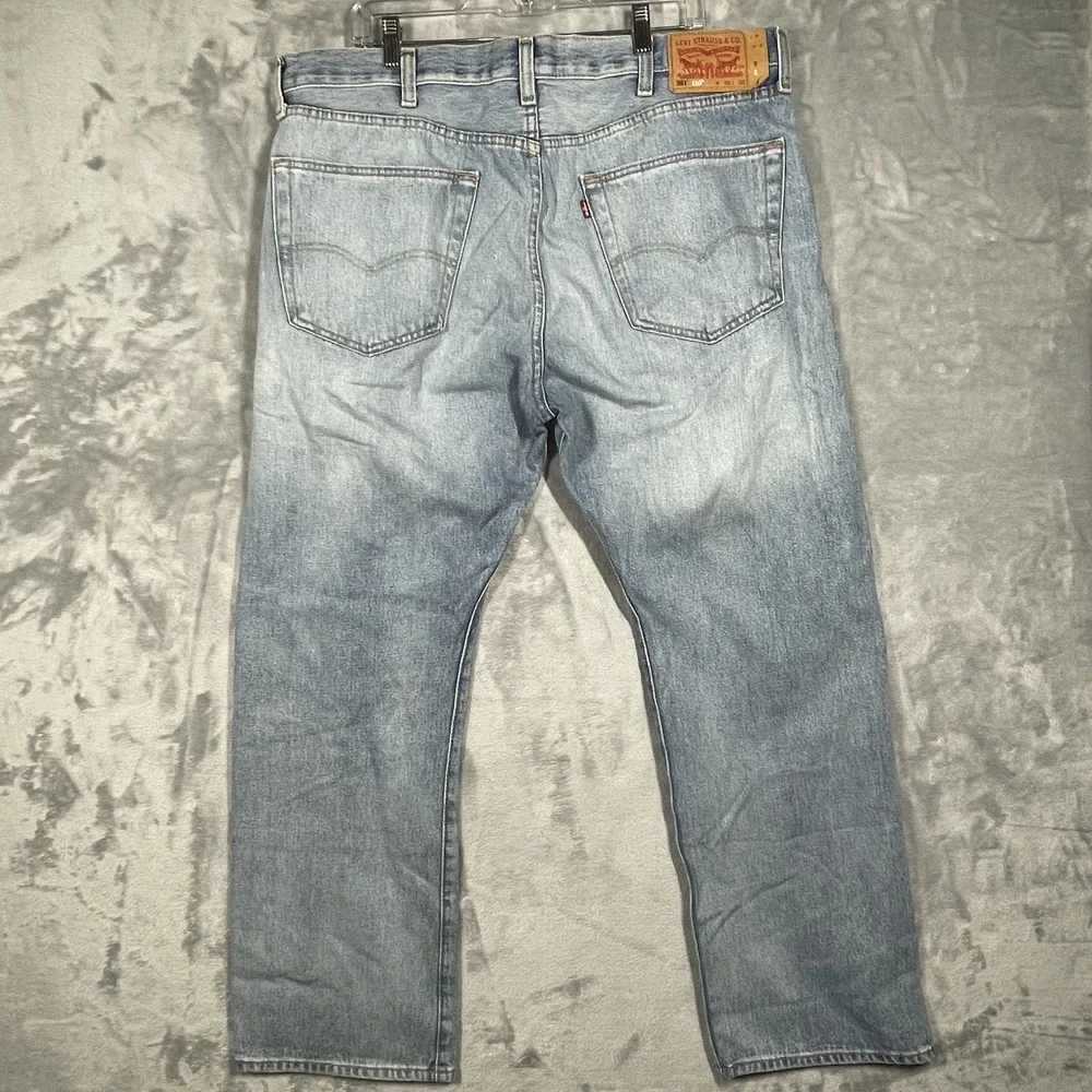 Levis 501 150th Anniversary Peace Sign Graphic Jeans Light Wash Mens 40x30